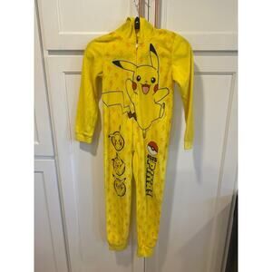 Child Kids Pokemon Pikachu Blanket Sleeper Hooded Pajamas Medium Size 8